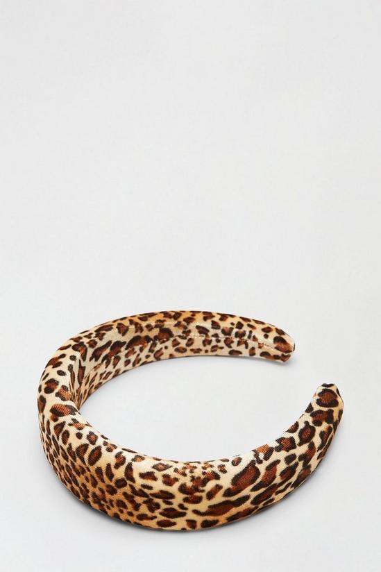 Dorothy Perkins Leopard Velvet Padded Headband 2