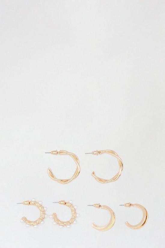 Dorothy Perkins Multi Gold And Pearl Earring Pack 2
