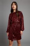 Dorothy Perkins Red Sequin Belted Mini Dress thumbnail 2