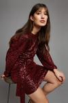 Dorothy Perkins Red Sequin Belted Mini Dress thumbnail 4
