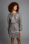 Dorothy Perkins Silver Sequin Belted Mini Dress thumbnail 1