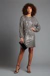 Dorothy Perkins Silver Sequin Belted Mini Dress thumbnail 2