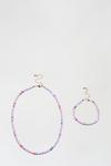 Dorothy Perkins Lilac Beaded Necklace And Bracelet Set thumbnail 1