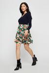 Dorothy Perkins Green Floral Ruffle Mini Skirt thumbnail 1