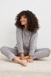 Dorothy Perkins Grey Foil Star Fleece Pyjama Set thumbnail 1