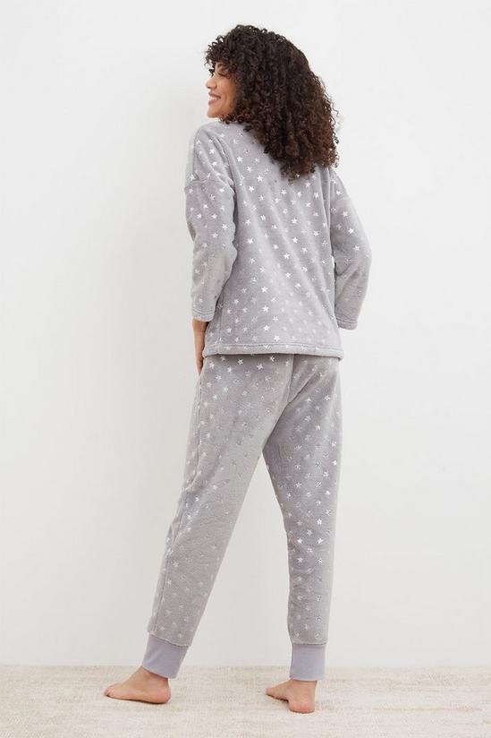 Dorothy Perkins Grey Foil Star Fleece Pyjama Set 3