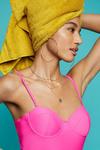 Dorothy Perkins Hot Pink Cup Detail Belted Swimsuit thumbnail 1