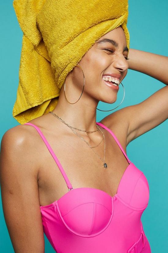 Dorothy Perkins Hot Pink Cup Detail Belted Swimsuit 4