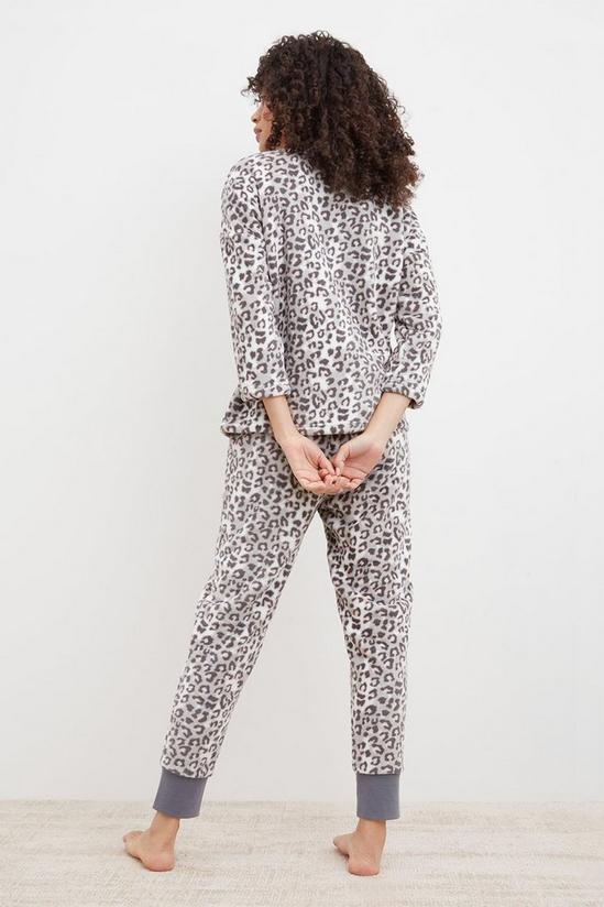 Dorothy Perkins Grey Animal Print Fleece Pyjama Set 3