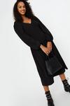 Dorothy Perkins Black Long Sleeve V Neck Midi Dress thumbnail 2