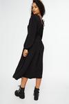 Dorothy Perkins Black Long Sleeve V Neck Midi Dress thumbnail 3