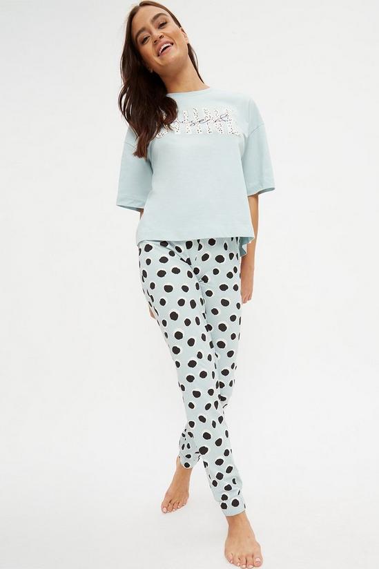 Dorothy Perkins Sage Rise And Shine Tee And Spot Pant set 2