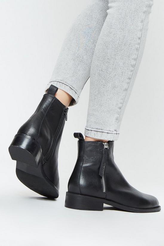 Dorothy Perkins Leather Otterly Side Zip Ankle Boots 4