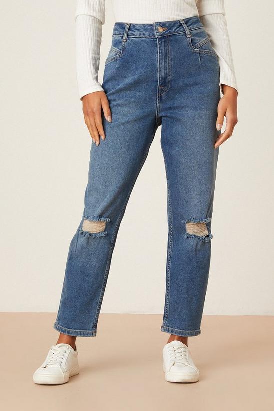 Dorothy Perkins Petite Ripped Pocket Detail Mom Jeans 1