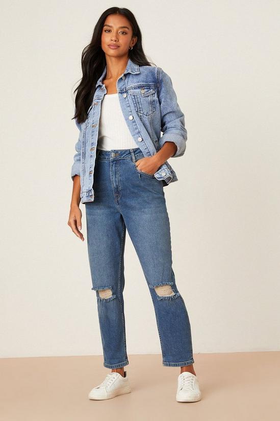 Dorothy Perkins Petite Ripped Pocket Detail Mom Jeans 2