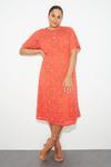 Dorothy Perkins Curve Coral Angel Sleeve Midi Dress thumbnail 2