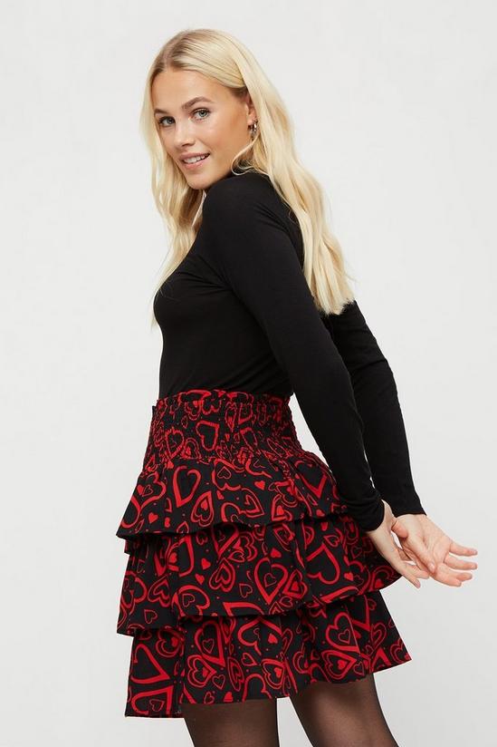 Dorothy Perkins Petite Red Heart Ruffle Mini Skirt 3