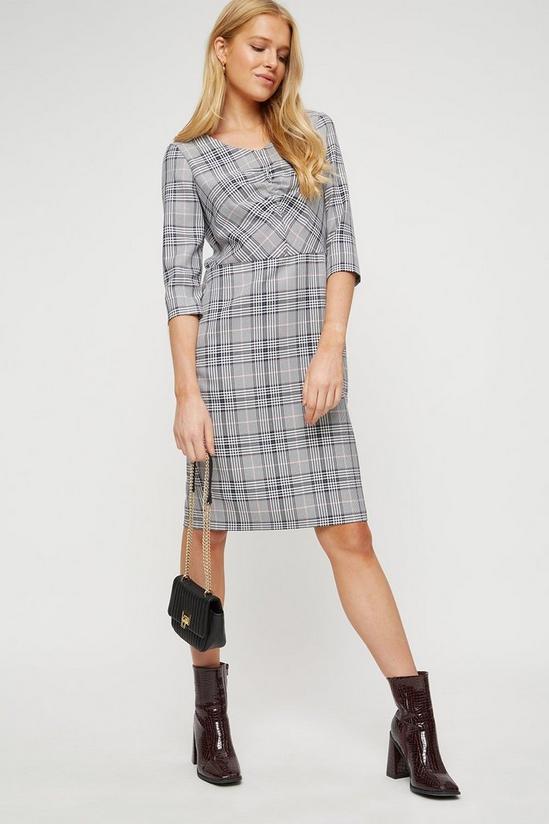 Dorothy Perkins Willow Check Ruched Front Dress 2