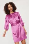 Dorothy Perkins Purple Belted Satin Mini Dress thumbnail 1