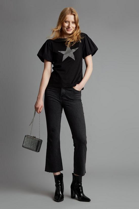 Dorothy Perkins Sequin Star Puff Sleeve T-shirt 2