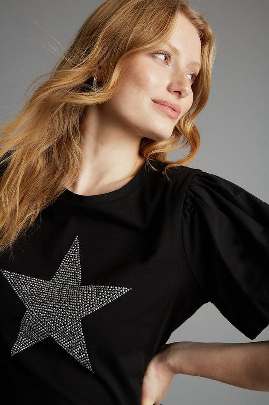 Dorothy Perkins Sequin Star Puff Sleeve T-shirt 4