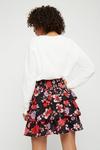 Dorothy Perkins Burgundy Retro Floral Ruffle Mini Skirt thumbnail 3