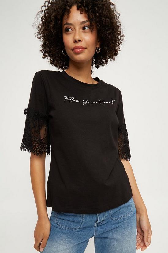 Dorothy Perkins Follow Your Heart Lace T-shirt 1