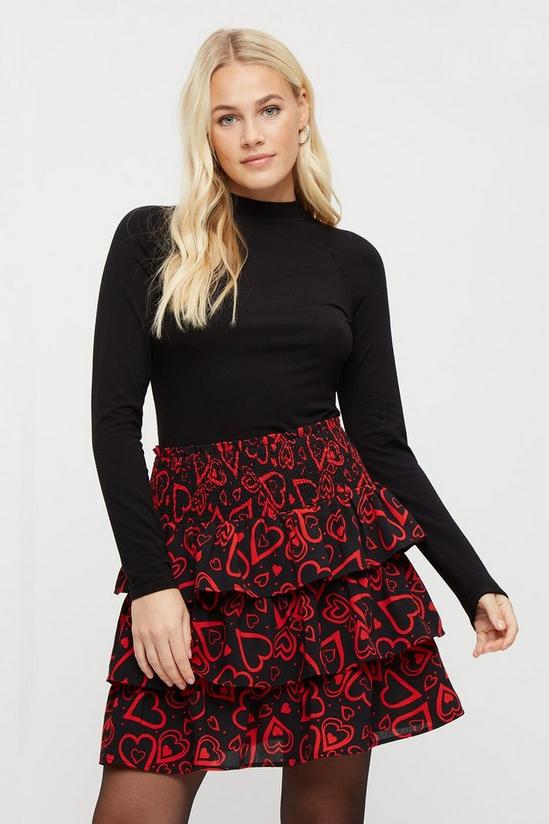 Dorothy Perkins Red Heart Ruffle Mini Skirt 1