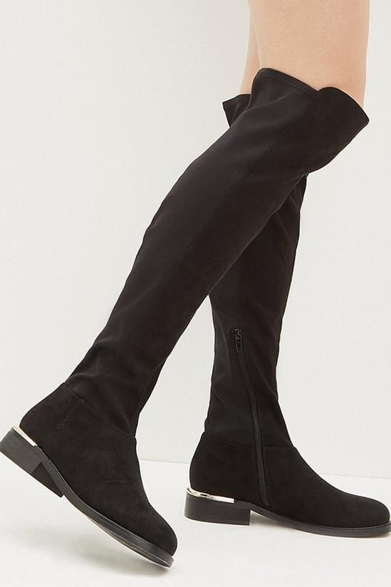 Dorothy Perkins Kyra Gold Clip Detail High Leg Boots 2