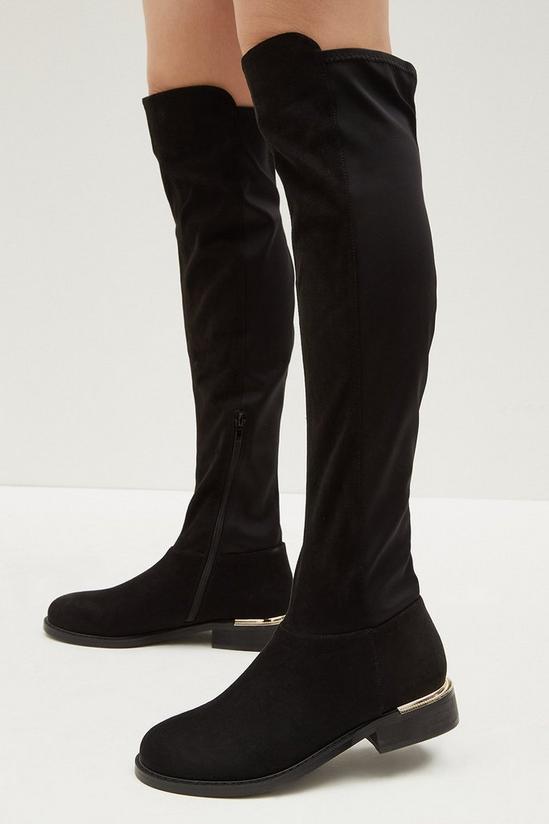 Dorothy Perkins Kyra Gold Clip Detail High Leg Boots 4