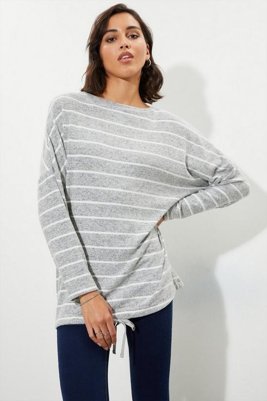 Dorothy Perkins Tall Stripe Soft Touch Drawstring Top 1