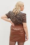 Dorothy Perkins Curve Animal Burnout Ruched Sleeve Top thumbnail 3
