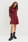 Dorothy Perkins Petite Berry Leopard Ponte Fit And Flare Dress thumbnail 1