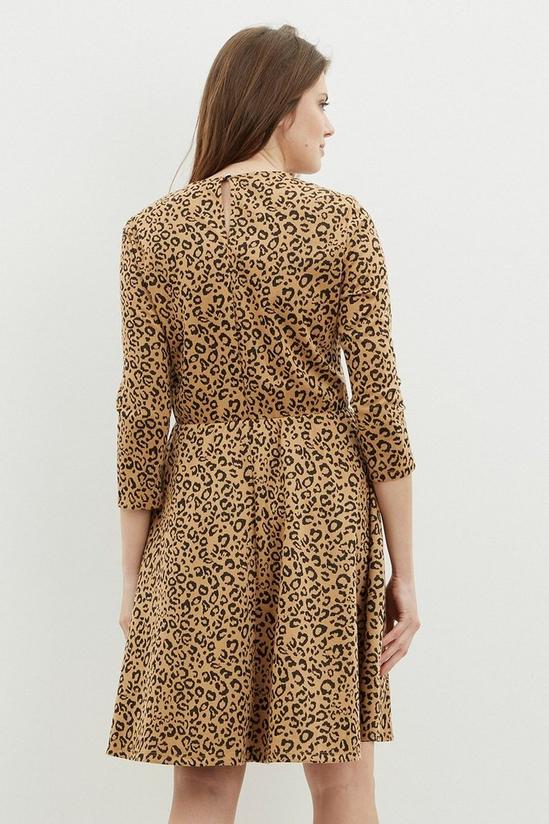 Dorothy Perkins Tall Camel Leopard Ponte Fit And Flare Dress 3