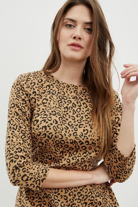 Dorothy Perkins Tall Camel Leopard Ponte Fit And Flare Dress 4