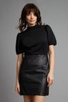 Dorothy Perkins Tall Black Faux Leather 2 in 1 Dress thumbnail 1