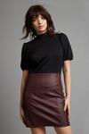 Dorothy Perkins Petite Berry Faux Leather Skirt thumbnail 1