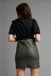 Dorothy Perkins Petite Khaki Faux Leather Skirt Dress thumbnail 3