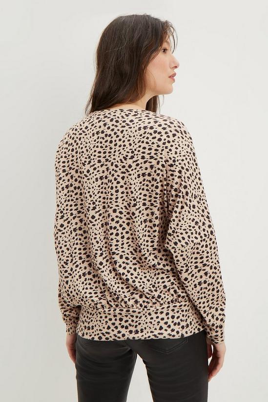 Dorothy Perkins Leopard Long Sleeve Banded Hem Top 3