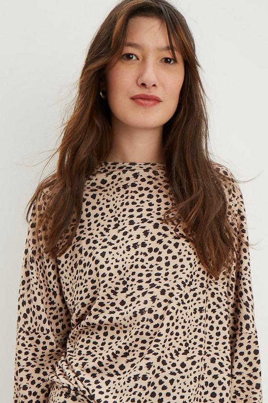 Dorothy Perkins Leopard Long Sleeve Banded Hem Top 4