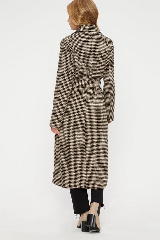 Dorothy Perkins Camel And Black Dogtooth Single Breasted Coat 3