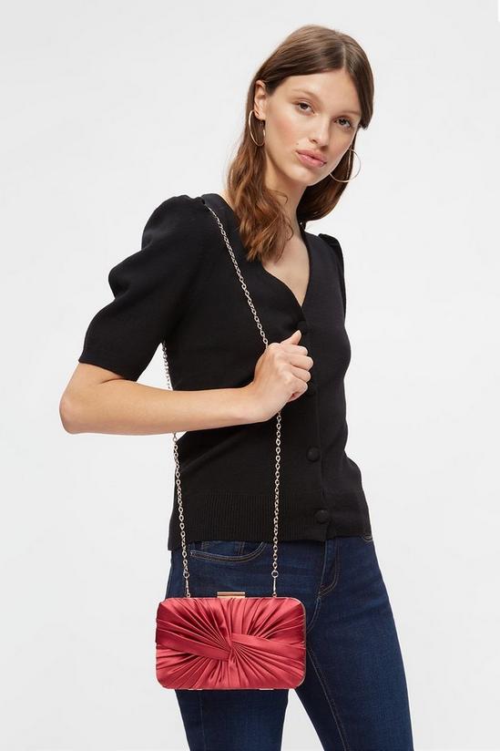 Dorothy Perkins Satin Knot Detail Clutch With Chain Strap 1