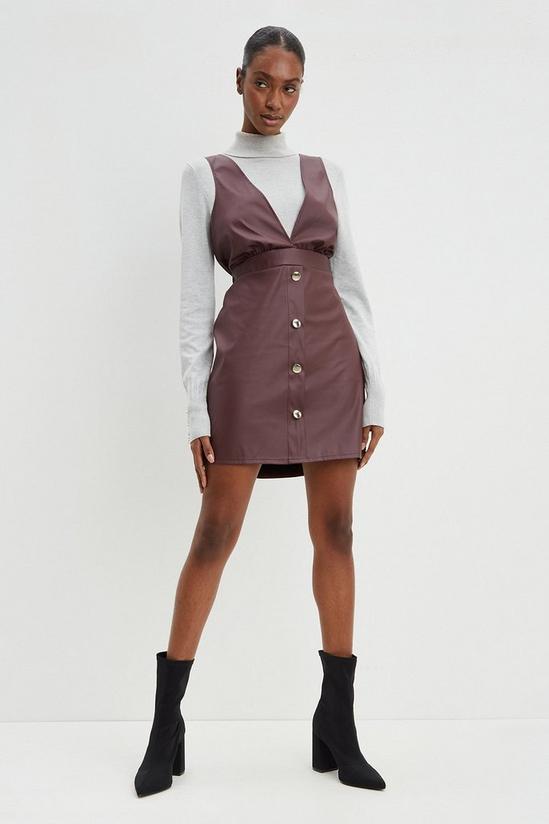 Dorothy Perkins faux leather pinafore dress 2
