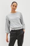 Dorothy Perkins Stripe Brushed Soft Touch Shirred Hem Top thumbnail 1