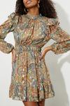 Dorothy Perkins Blue Paisley Shirred Waist Mini Dress thumbnail 4