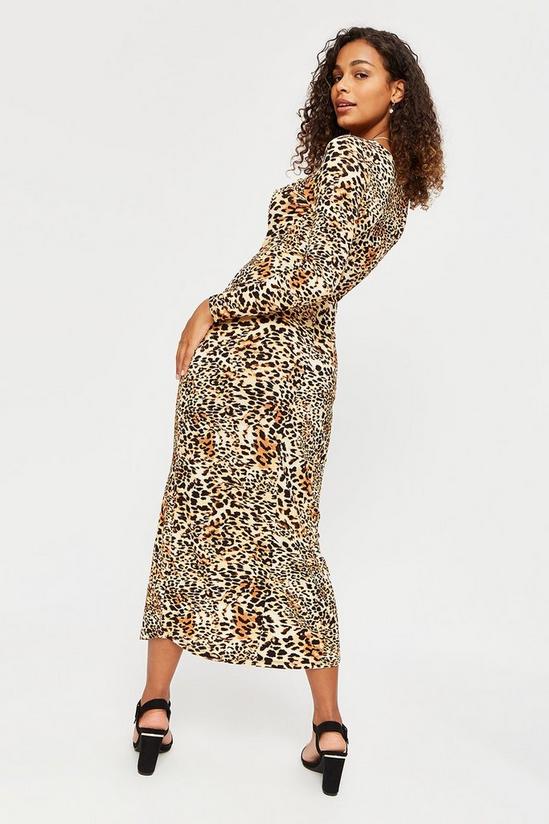 Dorothy Perkins Leopard Print Side Ruched Midi Dress 3