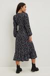 Dorothy Perkins Petite Daisy Floral Ruched Front Midi Dress thumbnail 3
