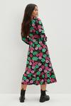 Dorothy Perkins Petite Floral Ruched Front Midi Dress thumbnail 3