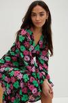 Dorothy Perkins Petite Floral Ruched Front Midi Dress thumbnail 4