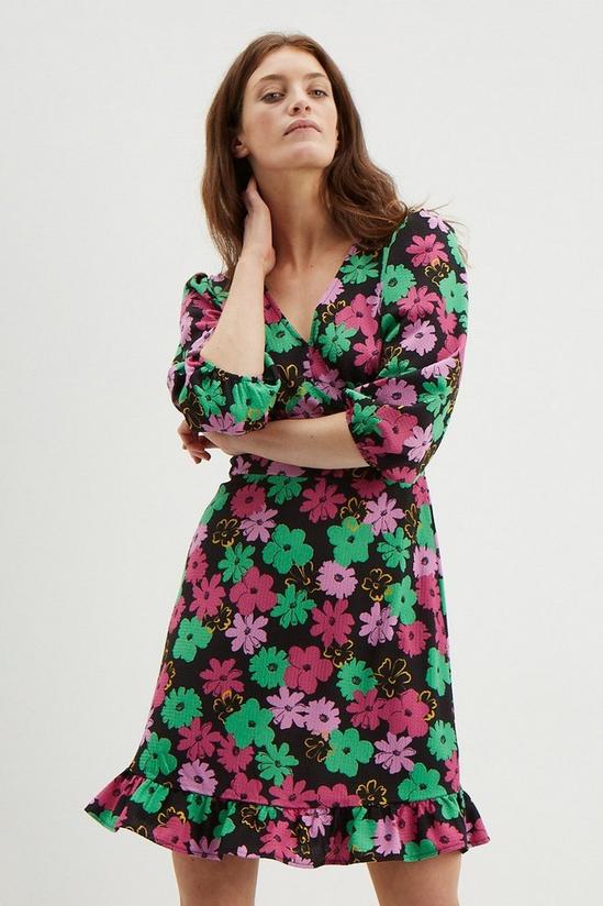 Dorothy Perkins Tall Multi Floral V Neck Mini Dress 1